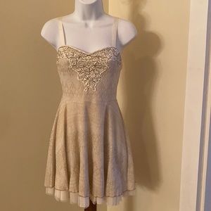 Free people boho crochet beaded dress size xs